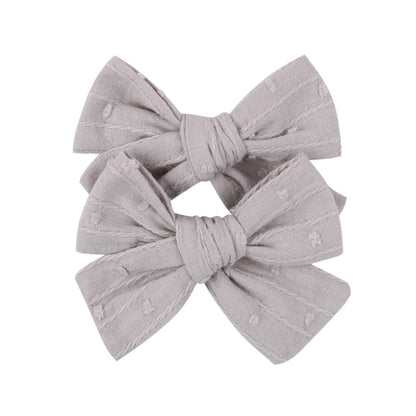 2Pcs/lot 12Colors 3.2Inch Cotton Hair Bows Bowknot With Clips For Girls Hair Clips Cute Barrettes Headwear Kids Hair Accessories