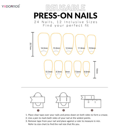 24pcs Cute Cartoon Fake Nail Tips Oil Painting Series Printed Almond Press On Nail Sweet Cool Charming False Nail For Spicy Girl