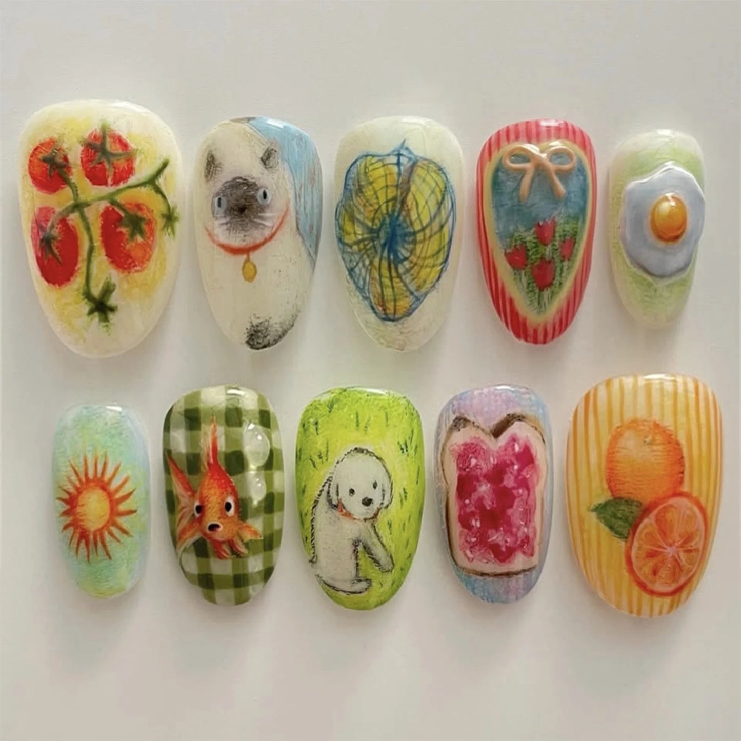 24 uñas postizas con estampado de flores, color vino tinto, rubor, almendra, reutilizables, para verano.