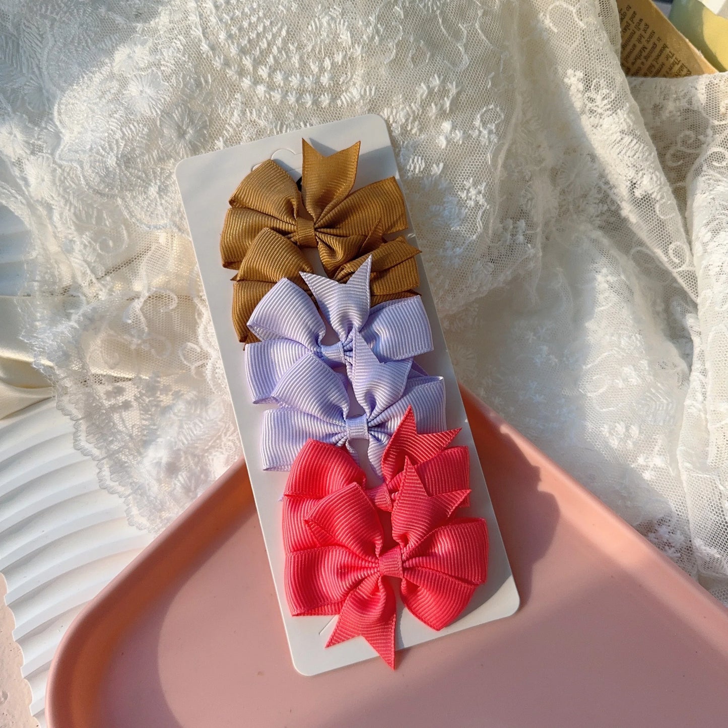 6-10Pcs Cute Bows Hair Clips For Girls Colorful Bows Clip Hairpin Handmade Barrettes Headwear Kids Children Hair Accessories