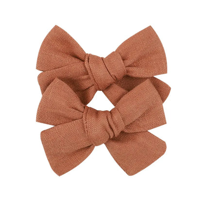 2Pcs/lot 12Colors 3.2Inch Cotton Hair Bows Bowknot With Clips For Girls Hair Clips Cute Barrettes Headwear Kids Hair Accessories