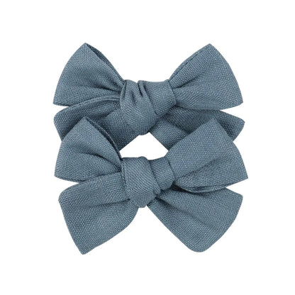 2Pcs/lot 12Colors 3.2Inch Cotton Hair Bows Bowknot With Clips For Girls Hair Clips Cute Barrettes Headwear Kids Hair Accessories
