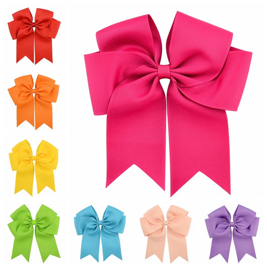1 pieza de 6 pulgadas de lazos elegantes y coloridos para el cabello con clip para niñas, cinta de grogrén, pinzas para el cabello, accesorios para el cabello