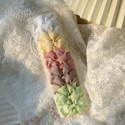 6-10Pcs Cute Bows Hair Clips For Girls Colorful Bows Clip Hairpin Handmade Barrettes Headwear Kids Children Hair Accessories