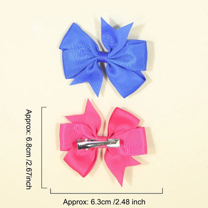 6-10Pcs Cute Bows Hair Clips For Girls Colorful Bows Clip Hairpin Handmade Barrettes Headwear Kids Children Hair Accessories
