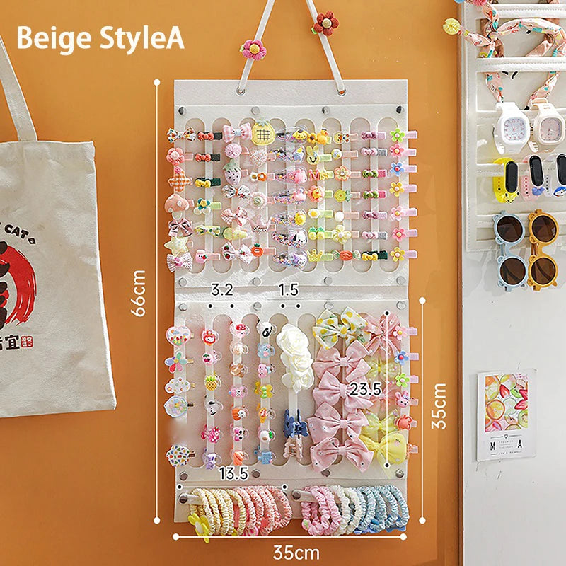 Hair Bows Organizer Wall Hanging Large Capacity Headband Holder Hair Clip Storage Hanger Space Saving Accessory For Girl Room