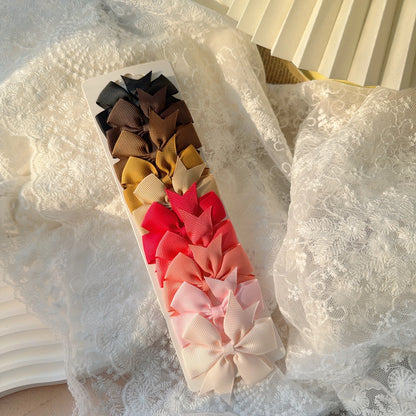 6-10Pcs Cute Bows Hair Clips For Girls Colorful Bows Clip Hairpin Handmade Barrettes Headwear Kids Children Hair Accessories