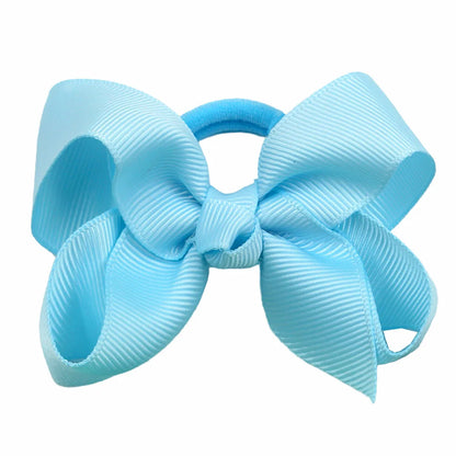 Cute Baby Girls Hair Bows Hair Ties Kids Hair Bands 3inch Bows Ponytail Holder Ties Children Kids Hair Accessories