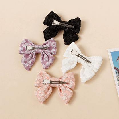 Hair Clips for Girls Bows Hairpin Kids Hair Accessories Princess Embroided Bowknot Hairclips Barrette Baby Headwear Wholesale