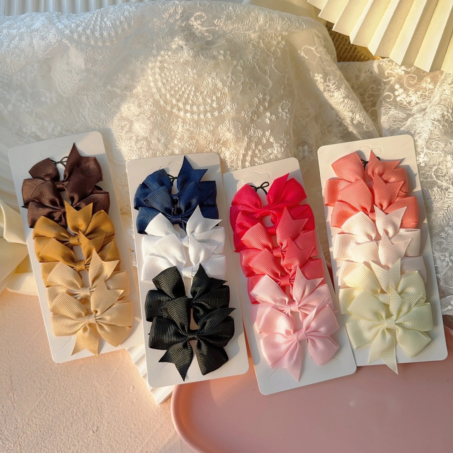 6-10Pcs Cute Bows Hair Clips For Girls Colorful Bows Clip Hairpin Handmade Barrettes Headwear Kids Children Hair Accessories