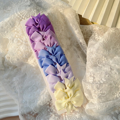 6-10Pcs Cute Bows Hair Clips For Girls Colorful Bows Clip Hairpin Handmade Barrettes Headwear Kids Children Hair Accessories