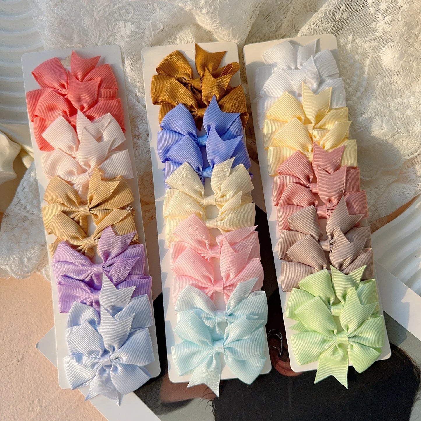 6-10Pcs Cute Bows Hair Clips For Girls Colorful Bows Clip Hairpin Handmade Barrettes Headwear Kids Children Hair Accessories