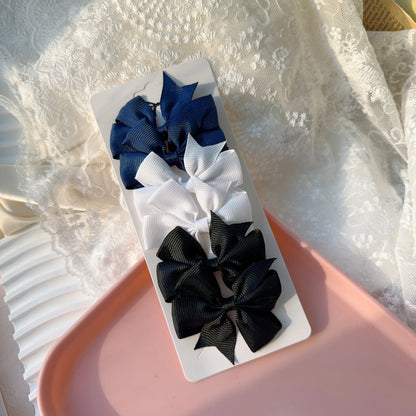 6-10Pcs Cute Bows Hair Clips For Girls Colorful Bows Clip Hairpin Handmade Barrettes Headwear Kids Children Hair Accessories
