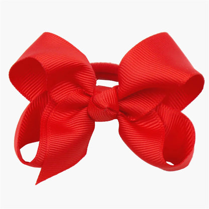 Cute Baby Girls Hair Bows Hair Ties Kids Hair Bands 3inch Bows Ponytail Holder Ties Children Kids Hair Accessories