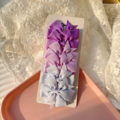6-10Pcs Cute Bows Hair Clips For Girls Colorful Bows Clip Hairpin Handmade Barrettes Headwear Kids Children Hair Accessories