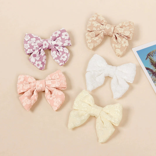 Hair Clips for Girls Bows Hairpin Kids Hair Accessories Princess Embroided Bowknot Hairclips Barrette Baby Headwear Wholesale