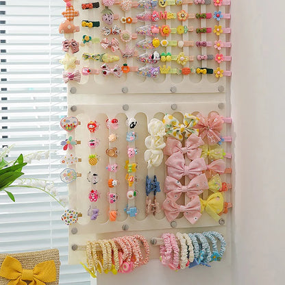 Hair Bows Organizer Wall Hanging Large Capacity Headband Holder Hair Clip Storage Hanger Space Saving Accessory For Girl Room