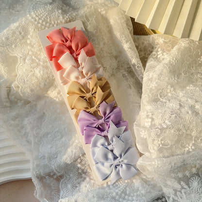 6-10Pcs Cute Bows Hair Clips For Girls Colorful Bows Clip Hairpin Handmade Barrettes Headwear Kids Children Hair Accessories