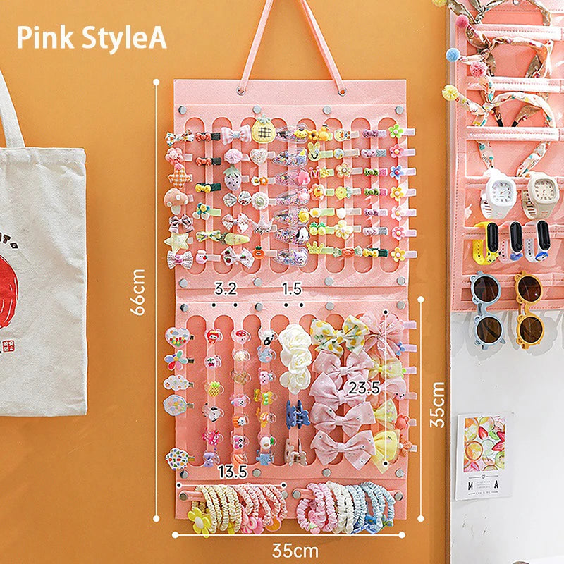 Hair Bows Organizer Wall Hanging Large Capacity Headband Holder Hair Clip Storage Hanger Space Saving Accessory For Girl Room