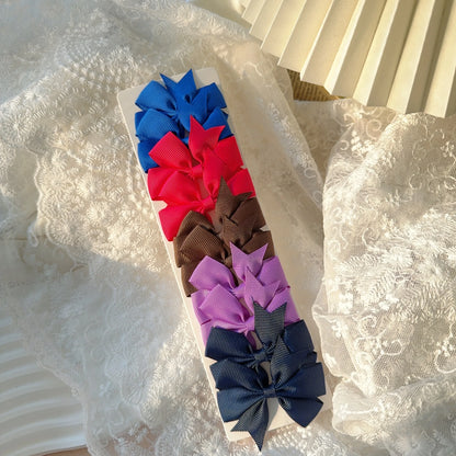 6-10Pcs Cute Bows Hair Clips For Girls Colorful Bows Clip Hairpin Handmade Barrettes Headwear Kids Children Hair Accessories