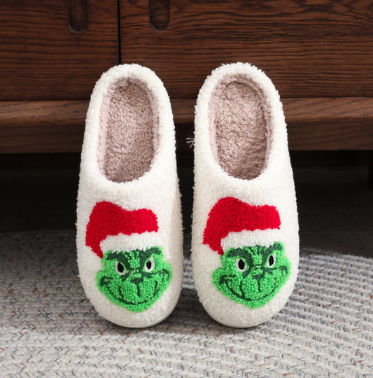 Zapatillas navideñas para hombre y mujer, zapatillas de lana de invierno para el hogar. 
