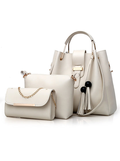 Bolso de mano de moda de un solo hombro tipo cubo para damas, bolso de equipaje, conjunto de tres piezas 