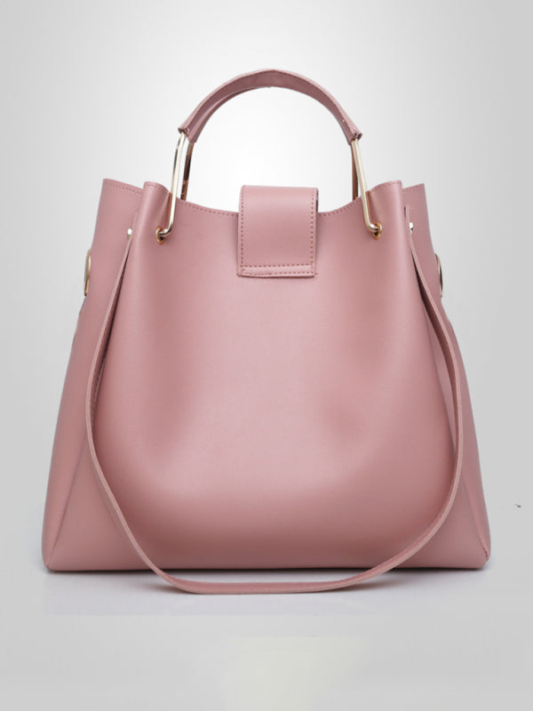 Bolso de mano de moda de un solo hombro tipo cubo para damas, bolso de equipaje, conjunto de tres piezas 