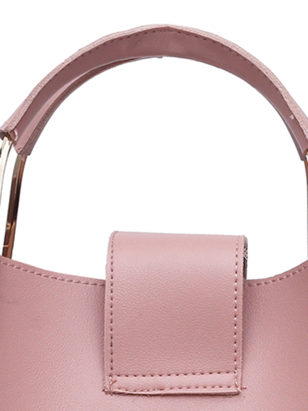 Bolso de mano de moda de un solo hombro tipo cubo para damas, bolso de equipaje, conjunto de tres piezas 