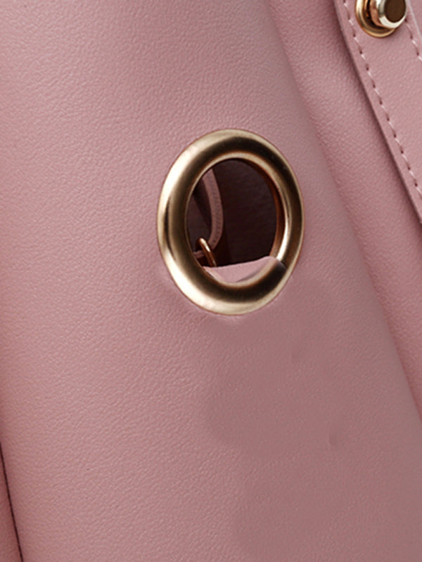 Bolso de mano de moda de un solo hombro tipo cubo para damas, bolso de equipaje, conjunto de tres piezas 