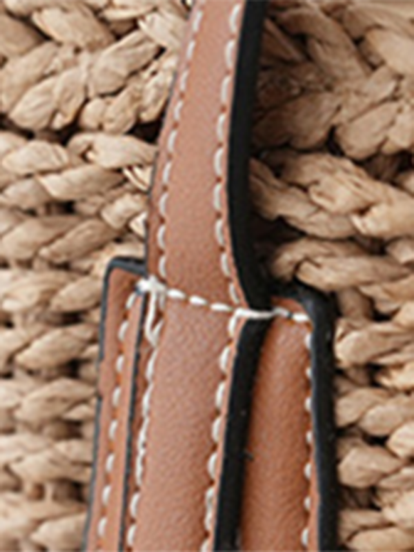 Nuevo bolso de paja de un solo hombro, bolso de mano informal de moda para vacaciones en la playa, bolso de mano de gran capacidad. 