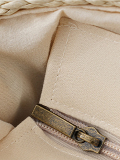 Nuevo bolso de paja de un solo hombro, bolso de mano informal de moda para vacaciones en la playa, bolso de mano de gran capacidad. 