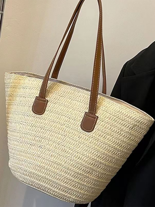 Bolso bandolera tejido de un solo hombro para mujer, nuevo bolso de playa de gran capacidad para vacaciones, bolso de mano para ir al trabajo 