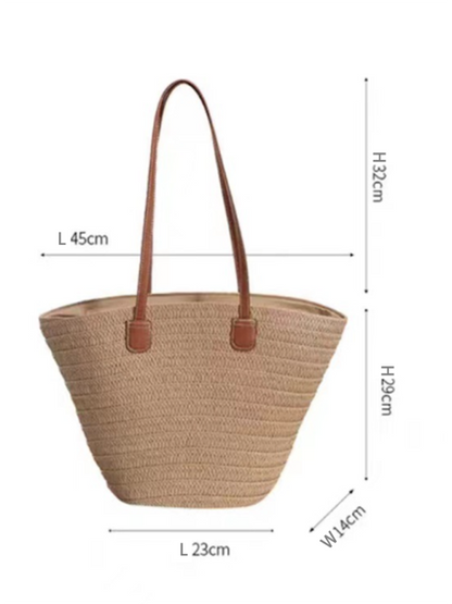 Bolso bandolera tejido de un solo hombro para mujer, nuevo bolso de playa de gran capacidad para vacaciones, bolso de mano para ir al trabajo 