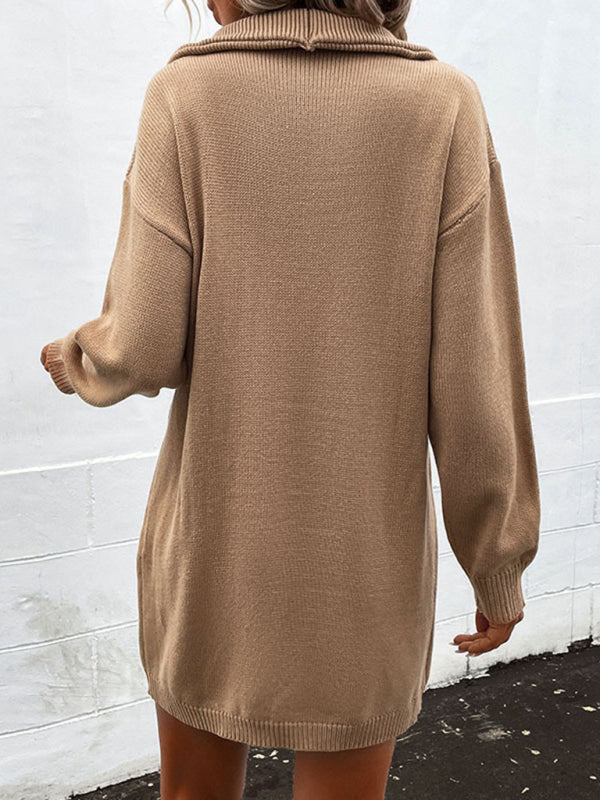 Vestido de suéter de punto casual y elegante 
