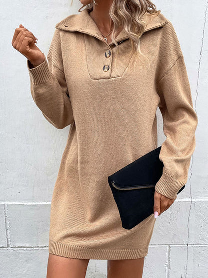 Vestido de suéter de punto casual y elegante 