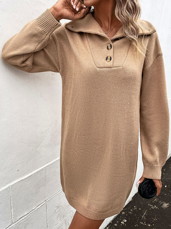 Vestido de suéter de punto casual y elegante 