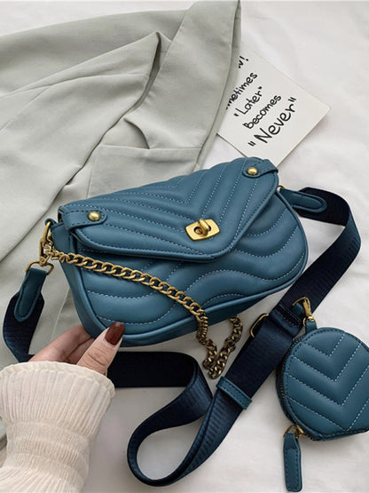 Bolso de hombro con cadena de gran sentido, bolso mensajero pequeño. 