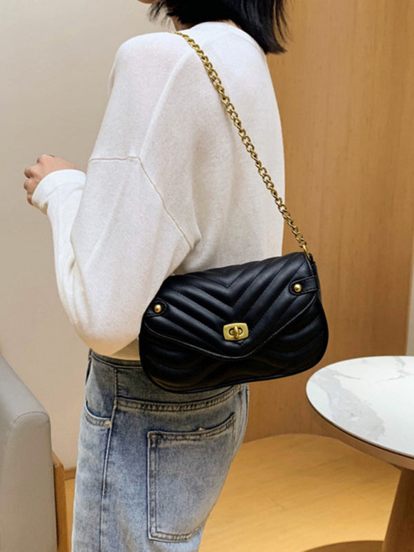 Bolso de hombro con cadena de gran sentido, bolso mensajero pequeño. 