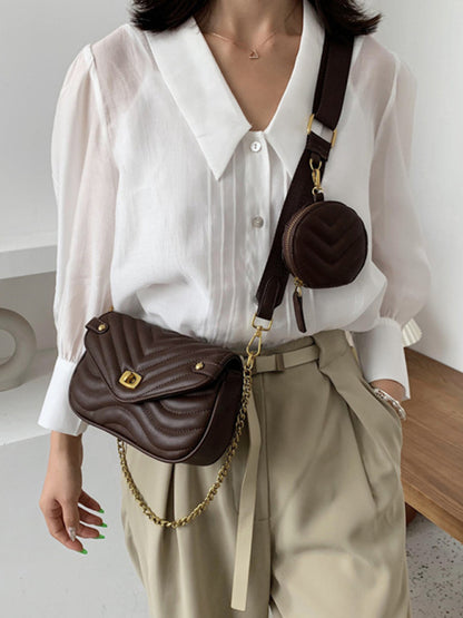 Bolso de hombro con cadena de gran sentido, bolso mensajero pequeño. 