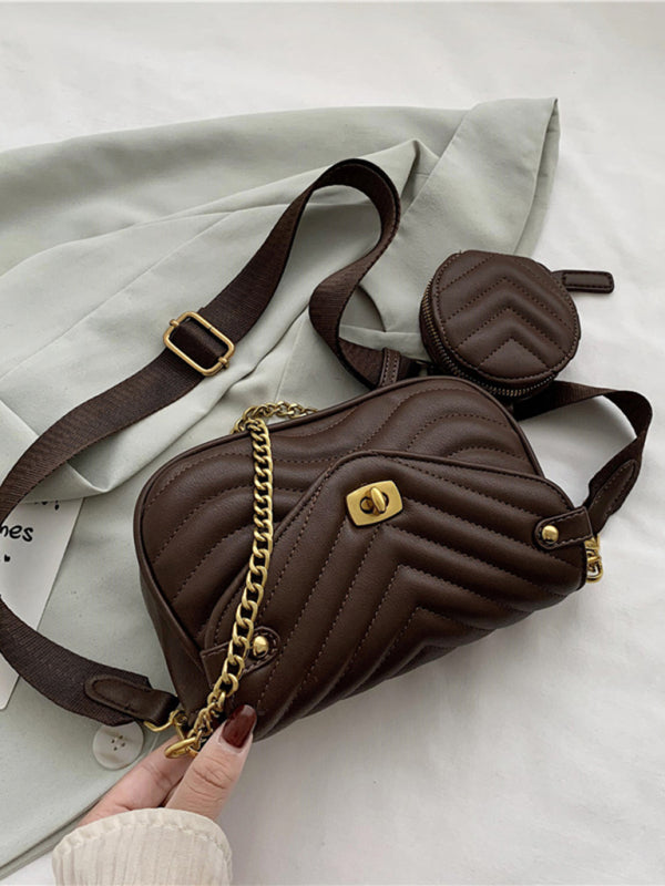 Bolso de hombro con cadena de gran sentido, bolso mensajero pequeño. 
