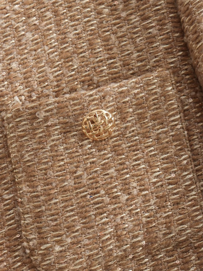 Nuevo estilo de blusa corta con botones metálicos en el bolsillo y botones de un solo pecho 