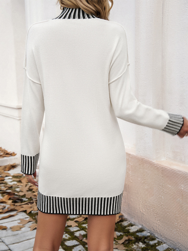 Vestido suéter con paneles de colores en contraste 