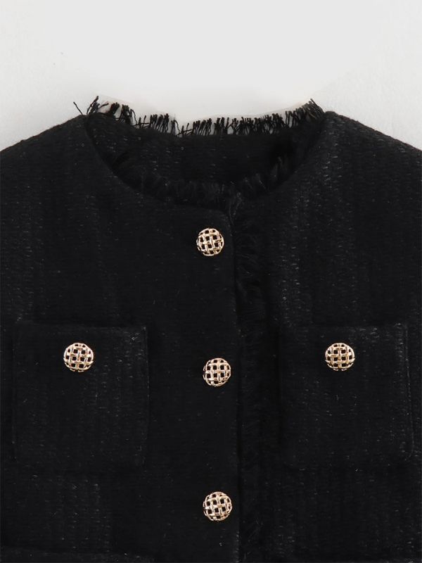 Chaqueta flameada con botones dorados 