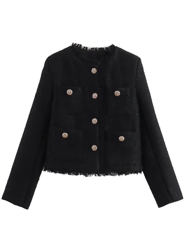Chaqueta flameada con botones dorados 