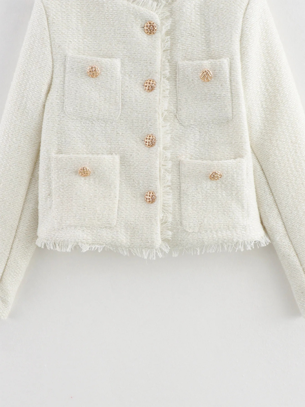 Chaqueta flameada con botones dorados 