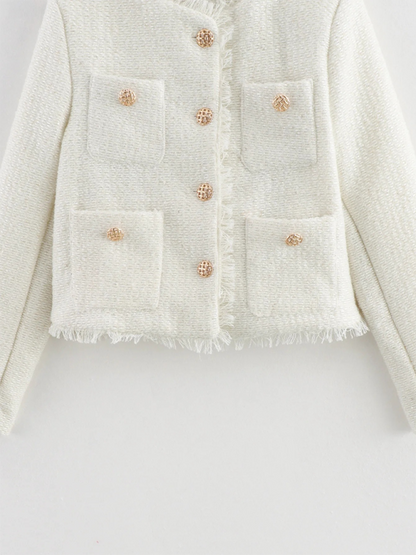 Chaqueta flameada con botones dorados 