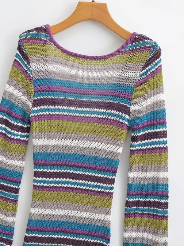Vestido de punto a rayas 