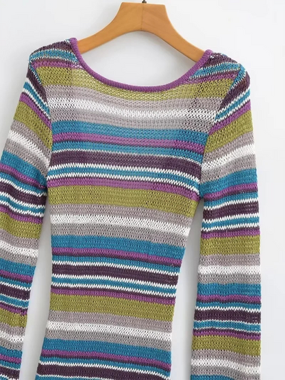 Vestido de punto a rayas 