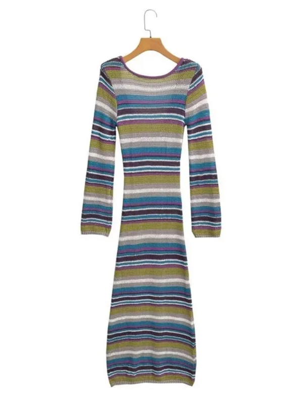 Vestido de punto a rayas 