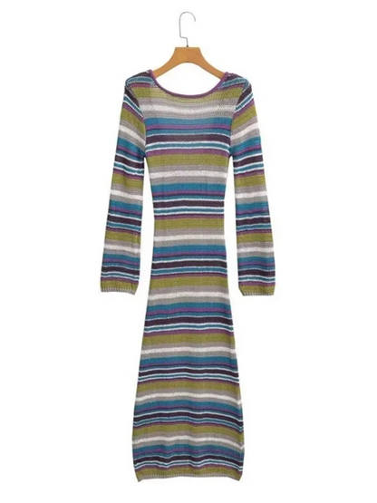 Vestido de punto a rayas 
